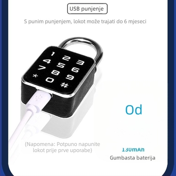 Mini brava s otiskom prsta i lozinkom, dvostruko otključavanje, kompaktna vanjska vodootporna Bluetooth digitalna brava za ormariće