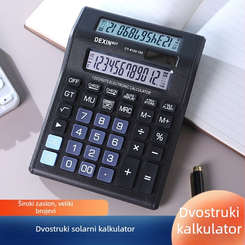 Dexin CT-8122-120 Kalkulator s dvostrukim zaslonom za ured i financije