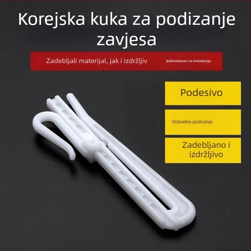 Korejskog stila kuka za zavjese s podešavanjem, teleskopska plastična kuka