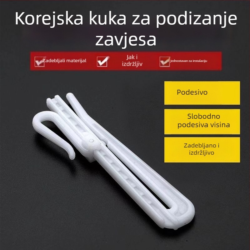 Korejskog stila kuka za zavjese s podešavanjem, teleskopska plastična kuka