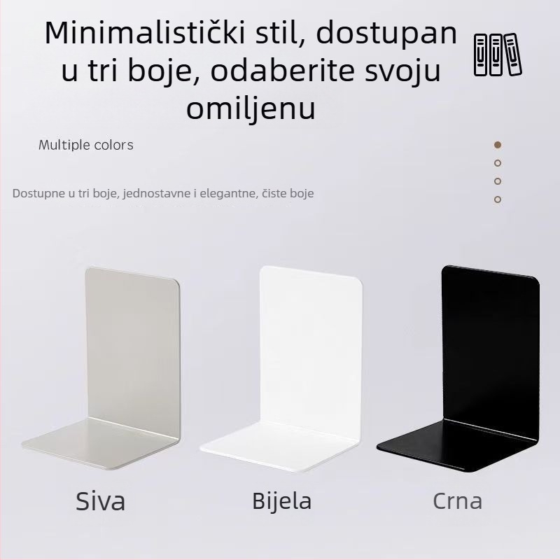 Minimalistički plastični L-oblik držač za knjige, stolni organizator