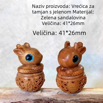 Zeleni sandalovo drvo izrezbareni privjesak u obliku tikve, pogodan za aromatične kuglice, dodatak za DIY nakit i ključeve