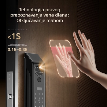 3D prepoznavanje lica pametna brava s otiskom prsta, lozinkom i kamerom za nadzor