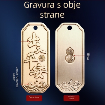 Daoistički privjesak za ključeve od čiste mesinge za retrovizor automobila – originalni talisman sreće