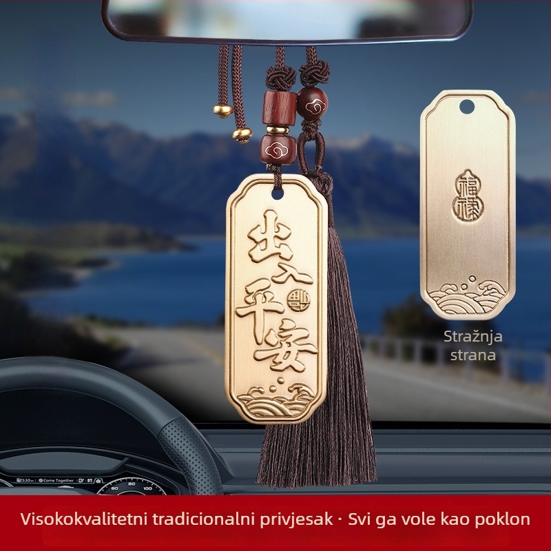 Daoistički privjesak za ključeve od čiste mesinge za retrovizor automobila – originalni talisman sreće