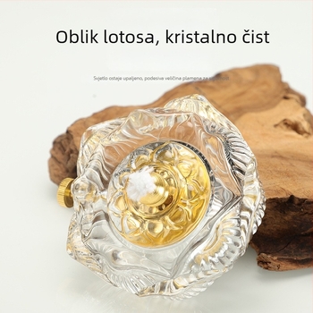 Emajlirana uljna svjetiljka od bakra, otporna na vjetar i prilagodljiva, budističkim obredima kod kuće