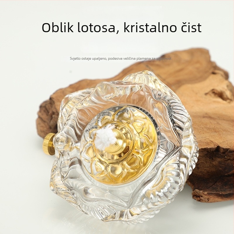 Emajlirana uljna svjetiljka od bakra, otporna na vjetar i prilagodljiva, budističkim obredima kod kuće