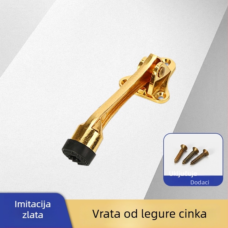 Stop vrata od zinkovog legura, u obliku potkove, pomični gumeni zaštitnik, zidna montaža, zaštita od sudara, za spavaću sobu