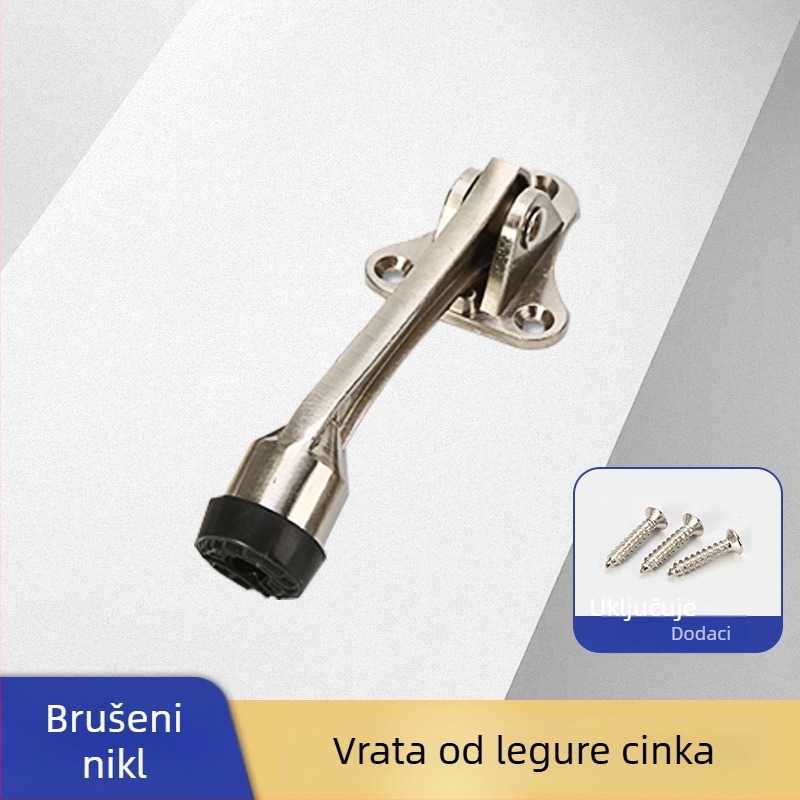 Stop vrata od zinkovog legura, u obliku potkove, pomični gumeni zaštitnik, zidna montaža, zaštita od sudara, za spavaću sobu