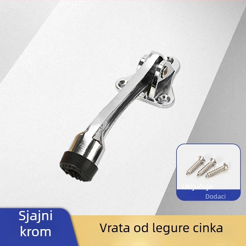 Stop vrata od zinkovog legura, u obliku potkove, pomični gumeni zaštitnik, zidna montaža, zaštita od sudara, za spavaću sobu