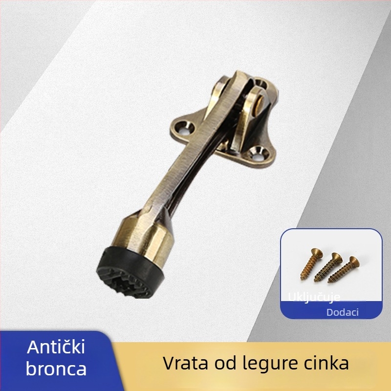 Stop vrata od zinkovog legura, u obliku potkove, pomični gumeni zaštitnik, zidna montaža, zaštita od sudara, za spavaću sobu