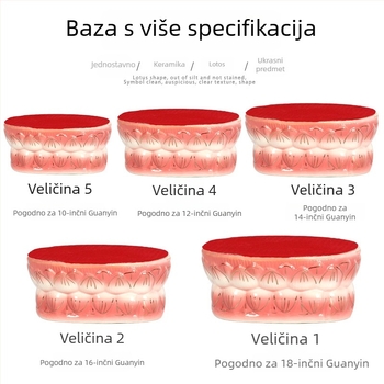 Keramičko postolje za kipu Guanyin s lotos-reljefom i podiznom podlogom
