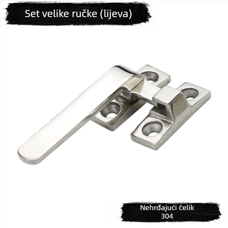 Ruka s blokirnim mehanizmom od 304 nehrđajućeg čelika za vrata ormarića, model LCL-LCR80/100, čvrsta verzija, za mehanička vrata ormara FHS31/41