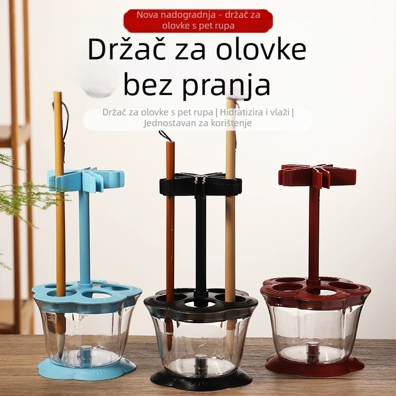 Držač za četkice s pet glavama, s motivom šljive, višenamjenski stalak za sušenje kaligrafijskih četkica, minimalistički novi kineski stil