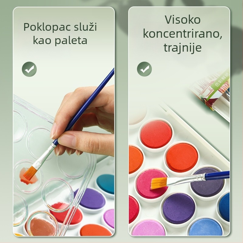Deli HS312 Set akvarela, profesionalni umjetnički pribor, 36 ili 48 boja