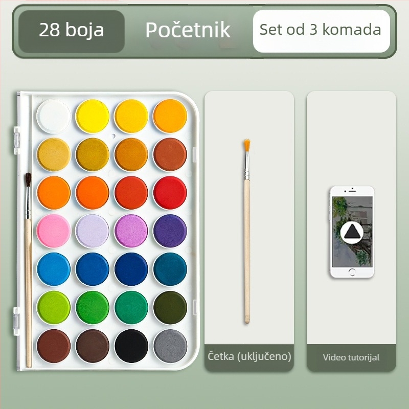 Deli HS312 Set akvarela, profesionalni umjetnički pribor, 36 ili 48 boja