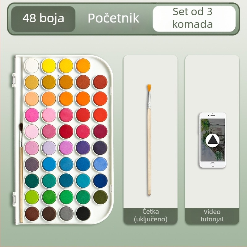 Deli HS312 Set akvarela, profesionalni umjetnički pribor, 36 ili 48 boja