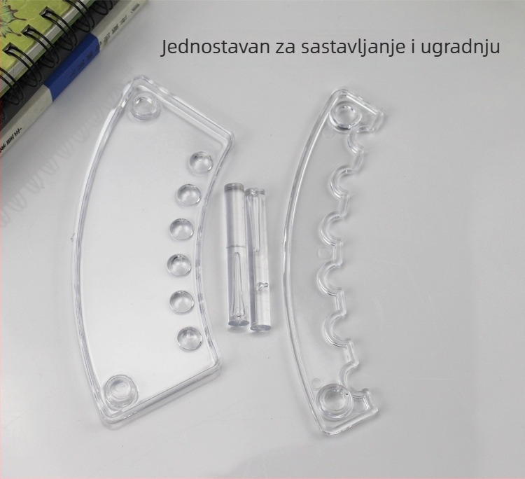 6-pozicijski prozirni plastični držač za olovke, izložak šminke i olovaka za obrve, stalak u obliku ventilatora