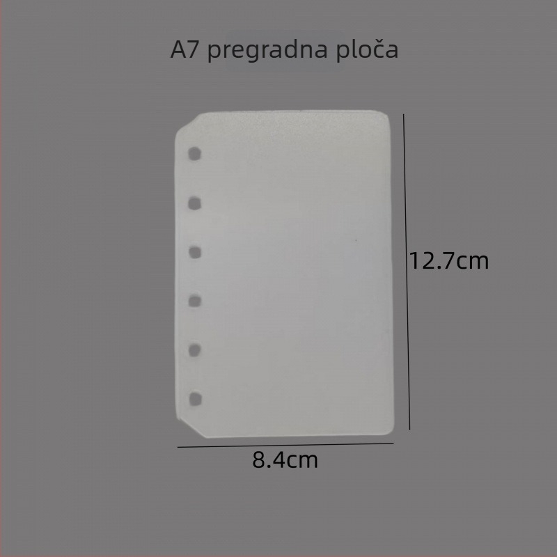 Matirani PP razdjelnik za A5/A6 – prazne unutarnje stranice i ploče za razdjelnik s 6 rupa za album kartica