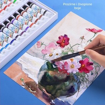 Kaba Bear set akvarela za početnike, prijenosna kutija s bojama od 12 ml