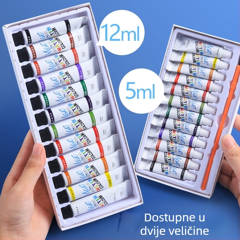 Kaba Bear set akvarela za početnike, prijenosna kutija s bojama od 12 ml