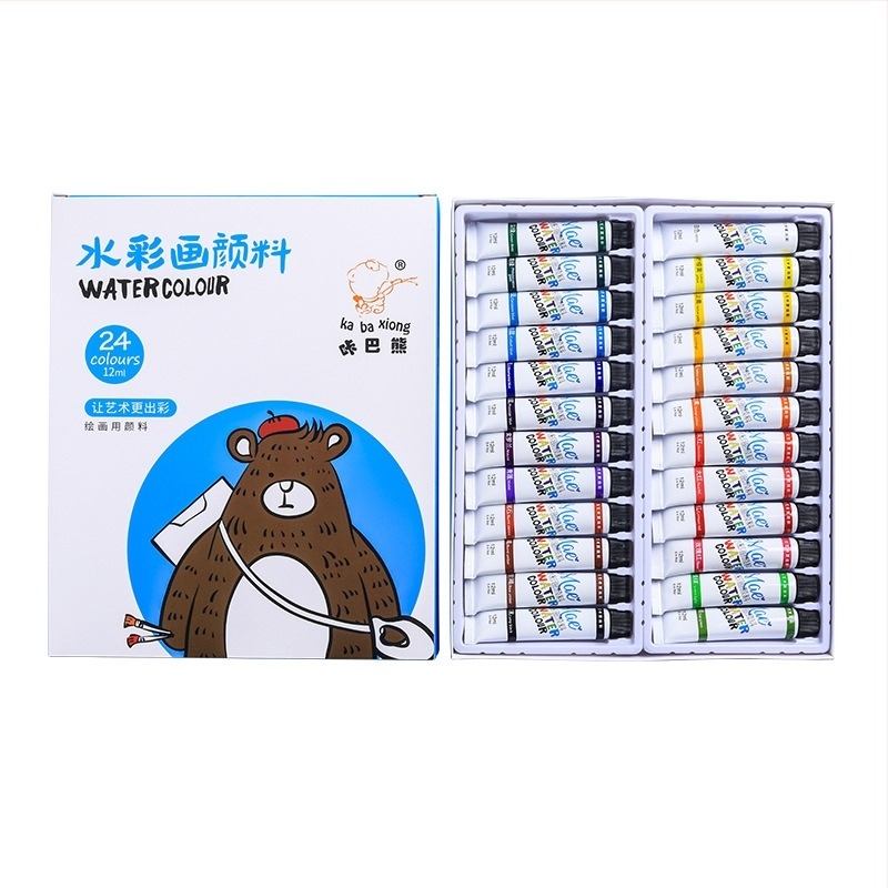 Kaba Bear set akvarela za početnike, prijenosna kutija s bojama od 12 ml
