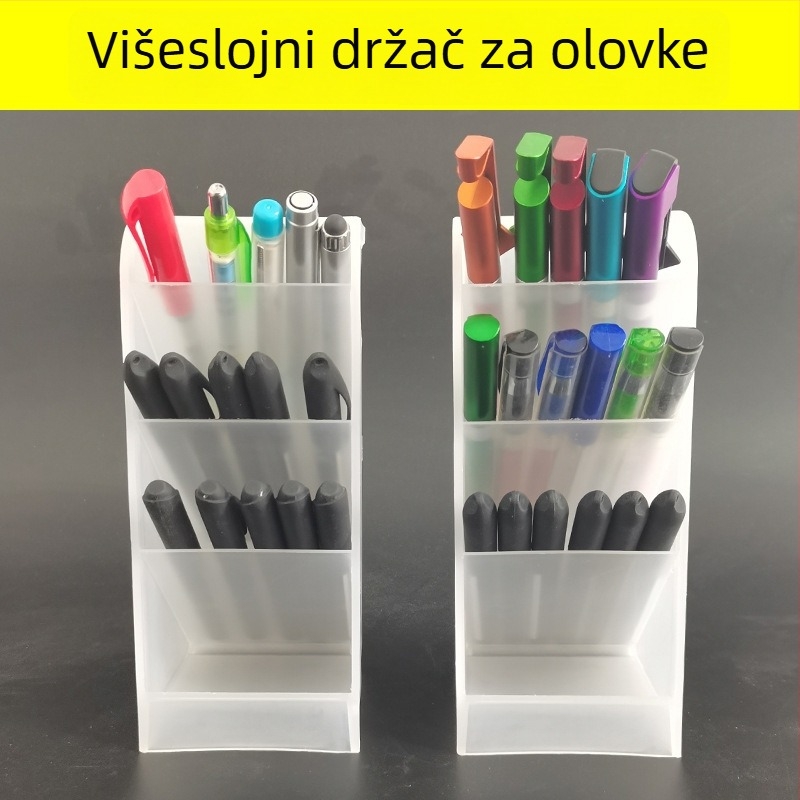 Nagib kutija za olovke s više pretinaca, stolni organizator s višestrukom pohranom, korejskog stila podjela, japanski držač olovke