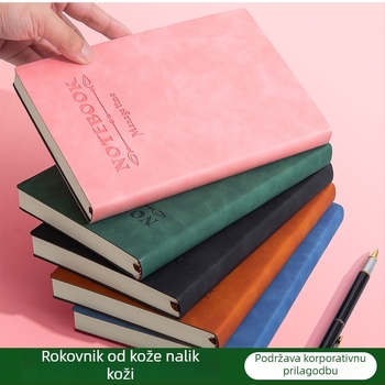 Bilježnica od umjetne kože s mekim dodirom, mogućnost prilagodbe logotipu, format A5 za poslovne sastanke