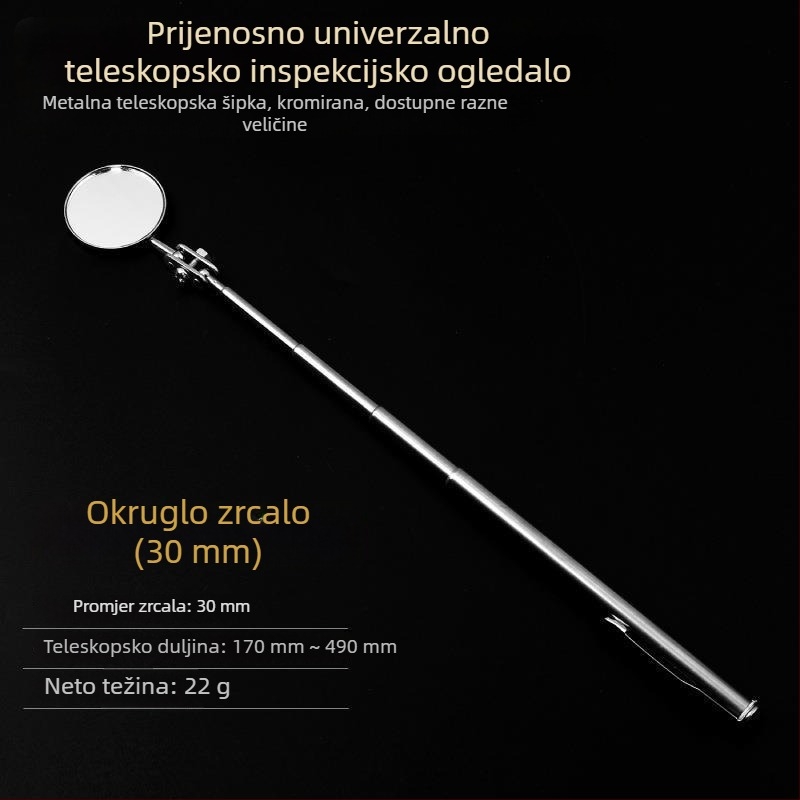 Nehrđajući čelik, univerzalno sklopivo teleskopno ogledalo za inspekciju podvozja
