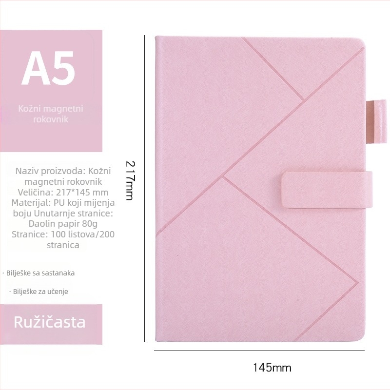 Prilagođeni poslovni bilježnik s minimalističkim dizajnom, veličine A5 i B5, retro kreativni dnevnik, kožna korica od umjetne kože, ljepilo povez, Daolin papir, 80 g/m², personalizacija loga
