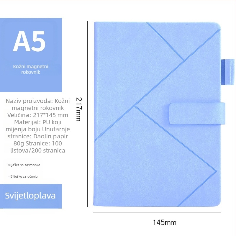 Prilagođeni poslovni bilježnik s minimalističkim dizajnom, veličine A5 i B5, retro kreativni dnevnik, kožna korica od umjetne kože, ljepilo povez, Daolin papir, 80 g/m², personalizacija loga