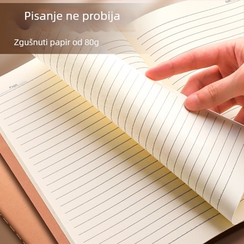 A4 bilježnica od kraft papira za učenike, dnevnik čitanja i bilješke, mekani uvez, 60 stranica, s linijama