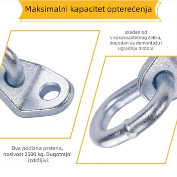 7100 Kovani motorni podizni prsten, nehrđajući čelik, nosivost 8000 kg (17500 lb), cinkano prekrivanje, fiksirani podizni prsten