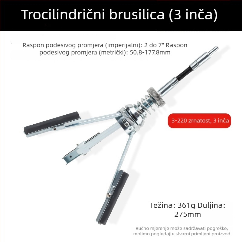 Brusilica cilindra automobila s tri čeljusti i brusnim kamenom