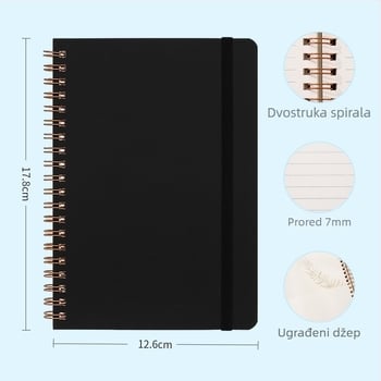 B6 Mini prazan bilježnica za učenje — retro stil, korporativni zapisnik, makaron boje