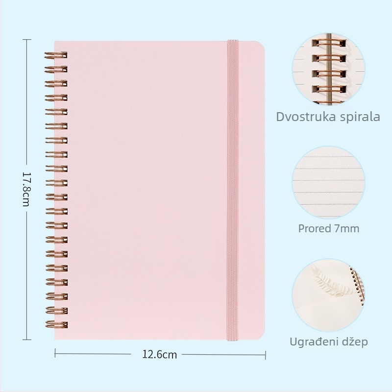 B6 Mini prazan bilježnica za učenje — retro stil, korporativni zapisnik, makaron boje