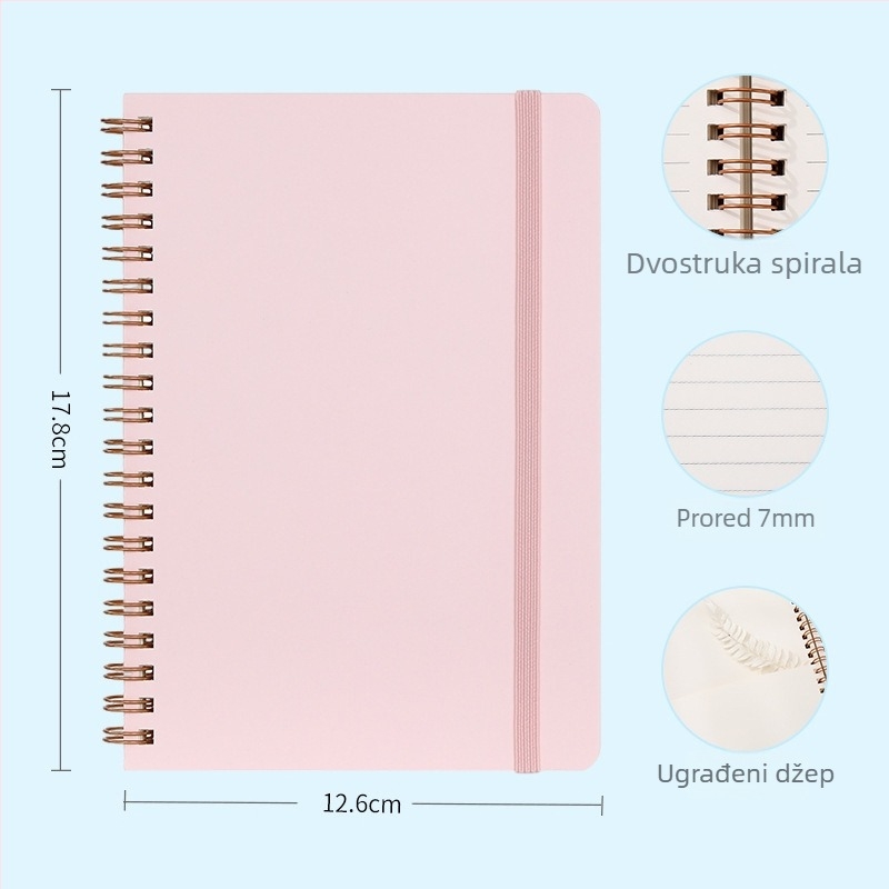 B6 Mini prazan bilježnica za učenje — retro stil, korporativni zapisnik, makaron boje