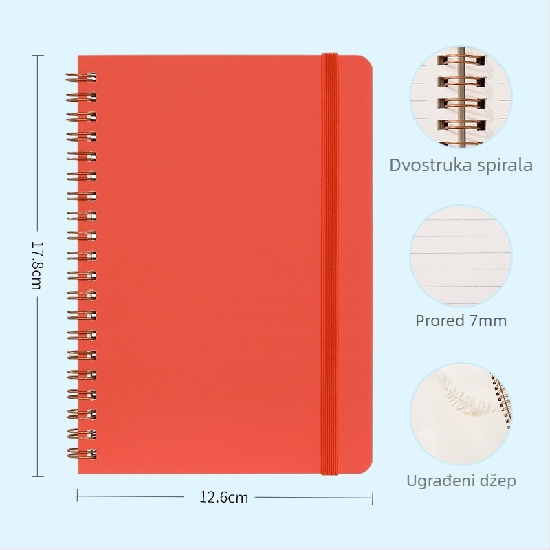 B6 Mini prazan bilježnica za učenje — retro stil, korporativni zapisnik, makaron boje