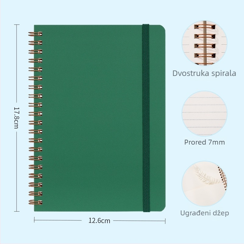B6 Mini prazan bilježnica za učenje — retro stil, korporativni zapisnik, makaron boje