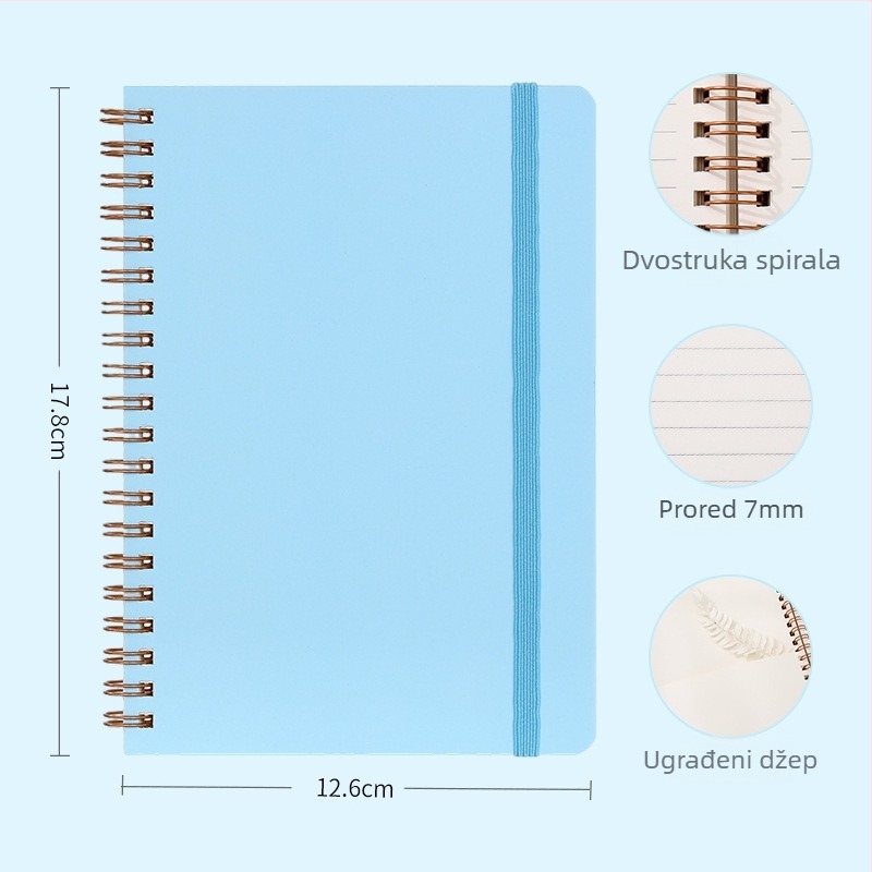 B6 Mini prazan bilježnica za učenje — retro stil, korporativni zapisnik, makaron boje