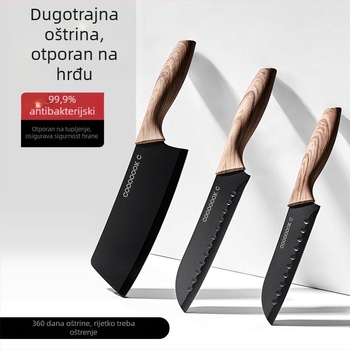 Set kuhinjskih noževa sa Santoku i nožem za voće, titanov nož s futrolom