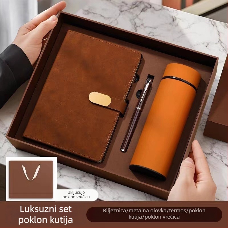 Bilježnica s prilagođenim logom, korporativni luksuzni poklon u kutiji, format A5