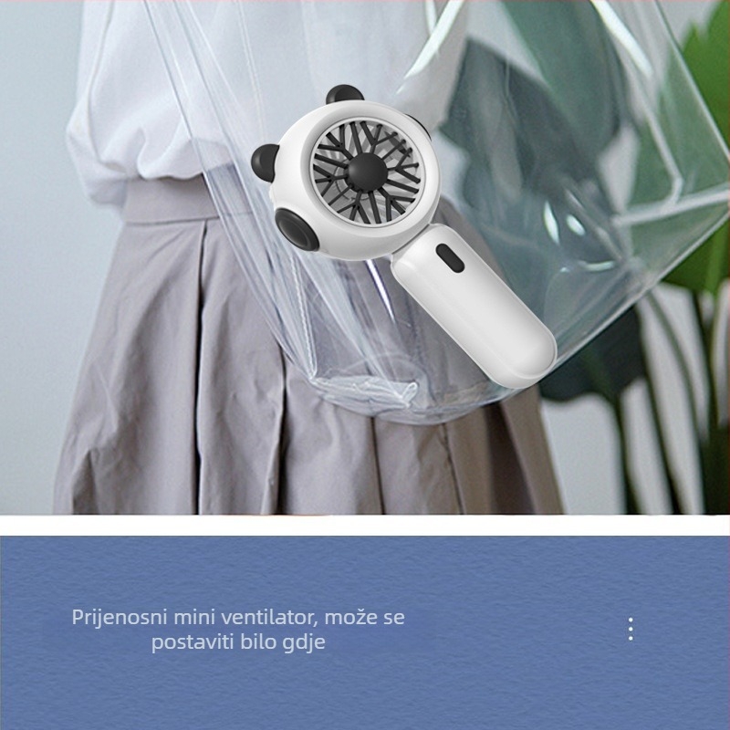 USB mini stolni ventilator, prijenosni za studentski dom, 3 lopatice ABS kućište, ugrađena baterija 500-800 mAh