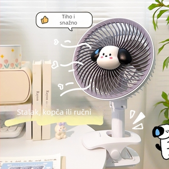 3-u-1 ručni ventilator s klipom za ured, stol i studentski dom – prijenosni mini ventilator