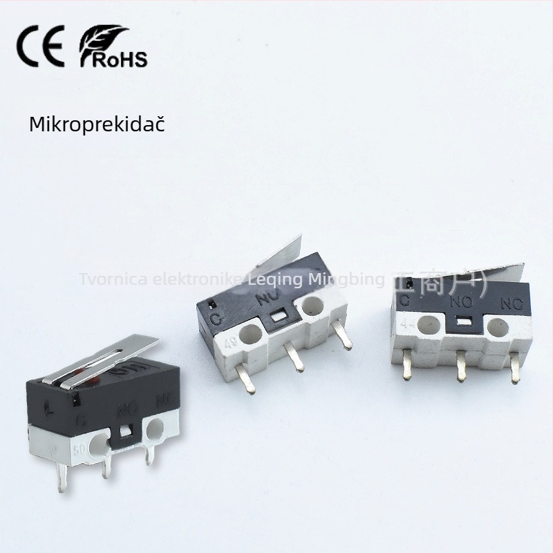 KW10 mini mikroprekidač s ravnim pogonom, 3-pin, momentni kontakt, limitni prekidač