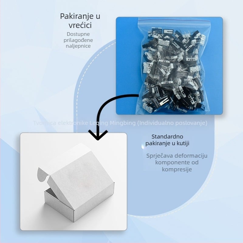 KW10 mini mikroprekidač s ravnim pogonom, 3-pin, momentni kontakt, limitni prekidač
