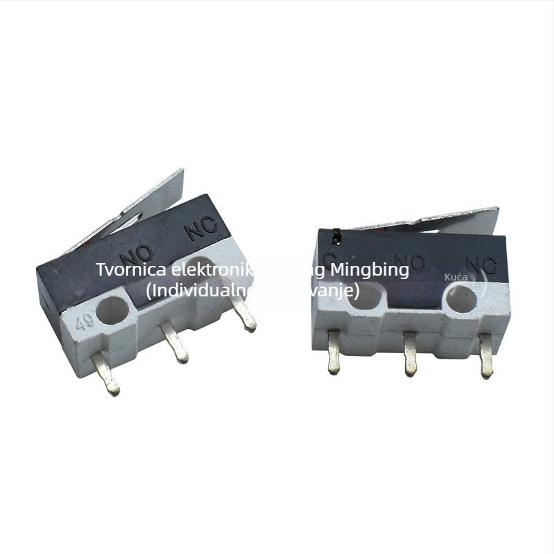 KW10 mini mikroprekidač s ravnim pogonom, 3-pin, momentni kontakt, limitni prekidač
