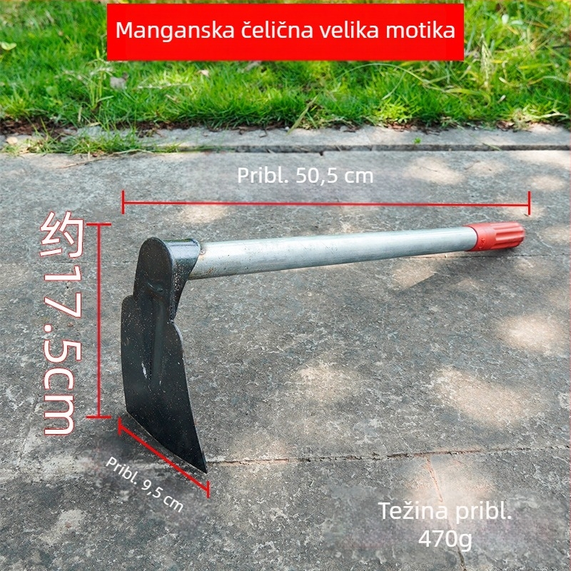 Mala vrtna motika za sadnju cvijeća i povrća, kopanje i uklanjanje korova