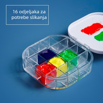 Show Pu presavijajuća kutija za akvarel s ugrađenom paletom i držačem za kist – prijenosni višefunkcionalan alat za crtanje