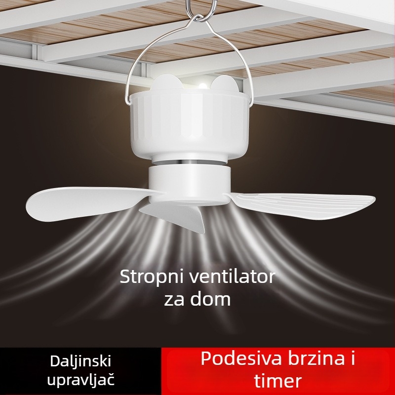 Prijenosni USB ventilator s tihim radom, 3 lopatice, ugrađena litijeva baterija 2000–4000 mAh, daljinsko upravljanje, USB napajanje, 3 brzine